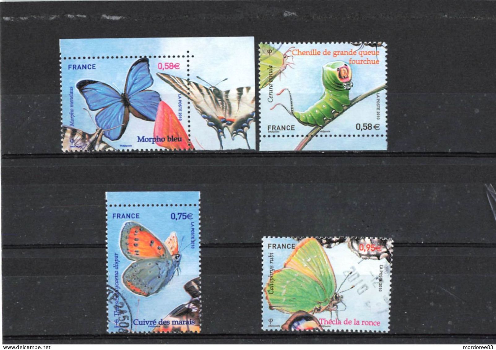 FRANCE 2010 ISSU BLOC LES PAPILLONS 2010 OBLITERE YT 4498 A 4501 - Used Stamps