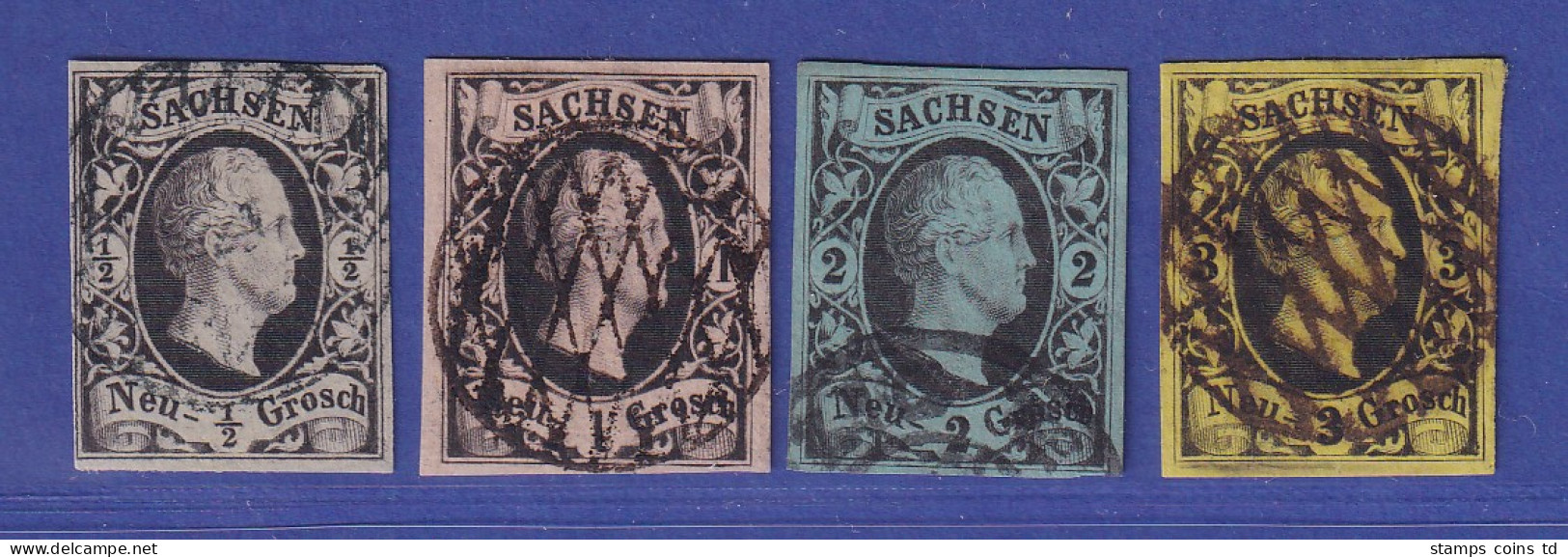 Sachsen 1851 König Friedrich August II.  Mi.-Nr. 3-6 Satz Kpl. Gestempelt - Sachsen