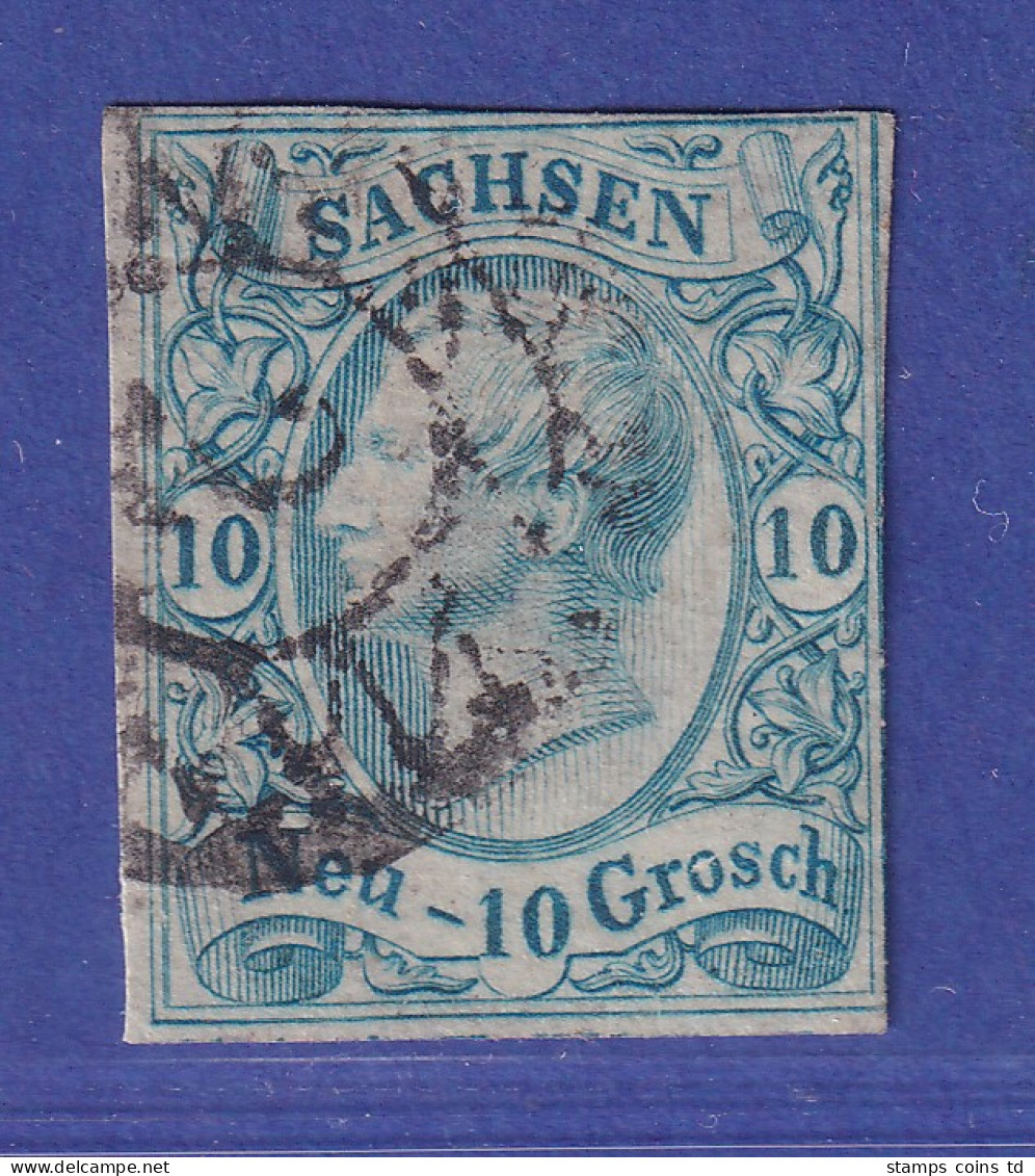 Sachsen 1856 König Johann I. 10 Neugroschen  Mi.-Nr. 13a Gestempelt - Saxony