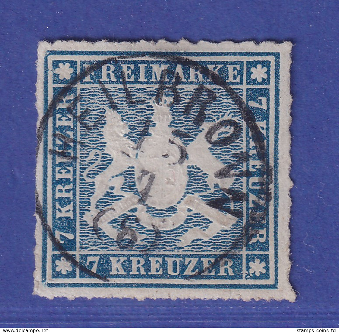 Württemberg 1868 Wappen 7 Kreuzer Mi.-Nr. 35a O HEILBRONN - Used