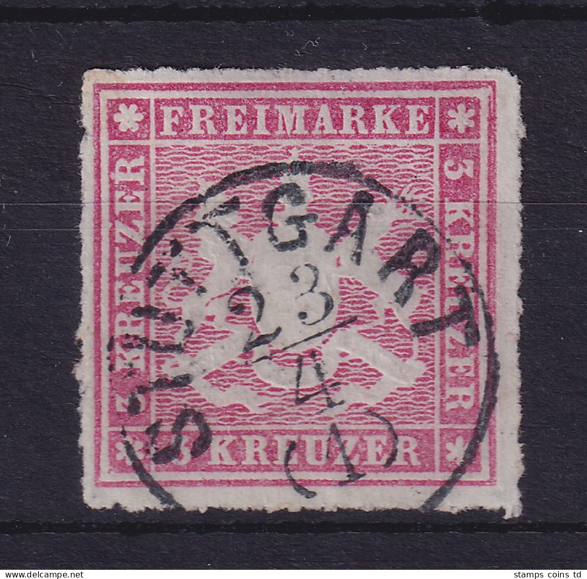 Württemberg 1865 Wappen 3 Kreuzer Mi.-Nr. 31a O STUTTGART - Afgestempeld