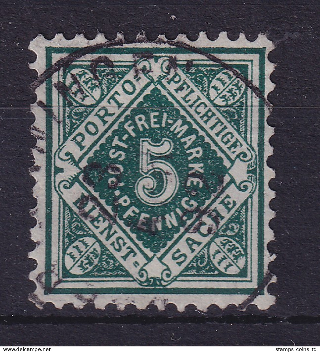 Württemberg 1890 Dienstmarke Wertziffer 5 Pfennig Mi.-Nr. 103b Gestempelt - Usados