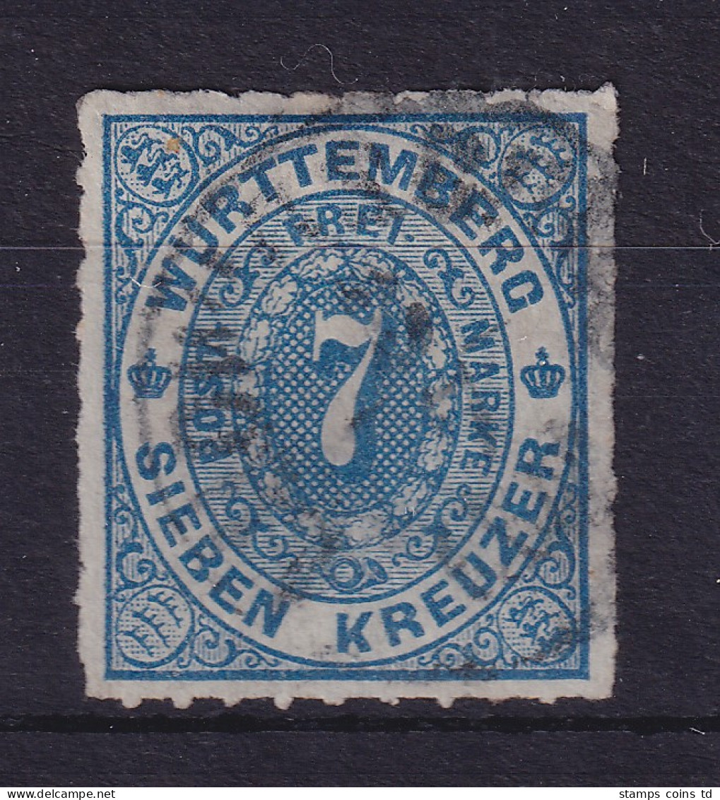 Württemberg 1869 Wertziffer 7 Kreuzer Mi.-Nr. 39a Gestempelt - Afgestempeld