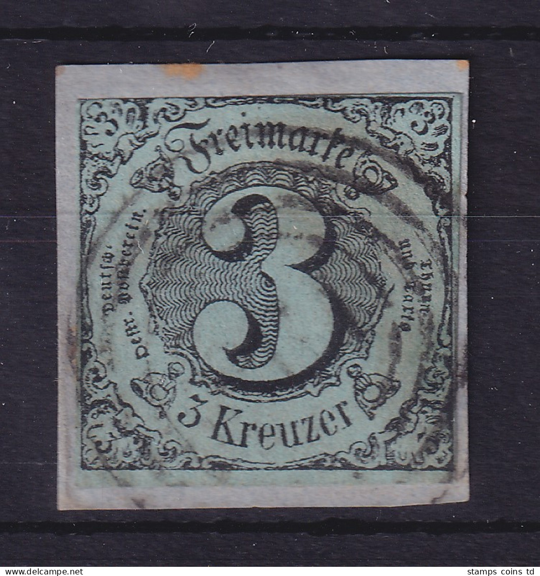 Thurn Und Taxis 3 Kreuzer 1858 Mi.-Nr. 12a  Gestempelt Auf Briefstück - Used