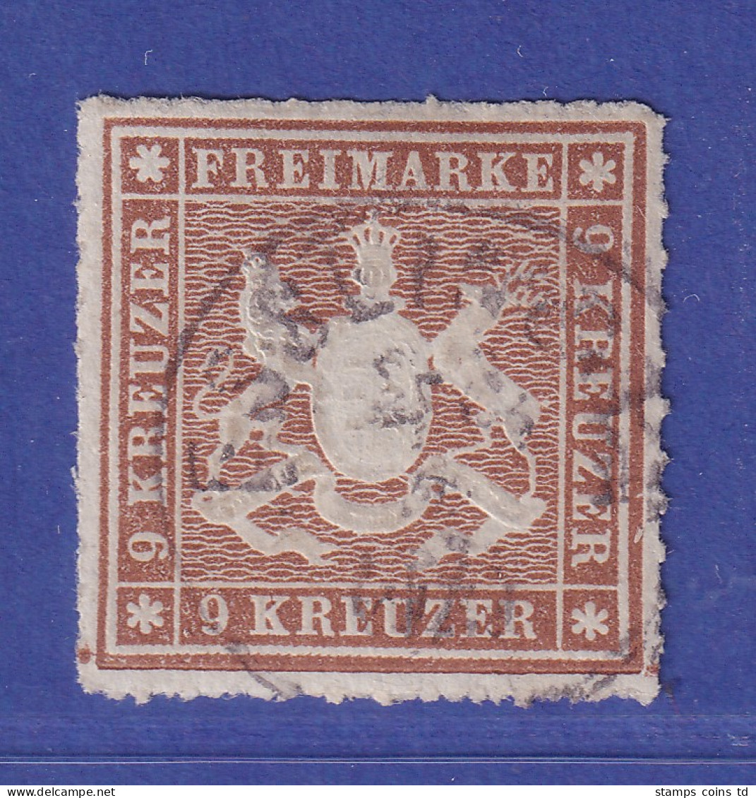 Württemberg 1866 Wappen 9 Kreuzer Mi.-Nr. 33a O ESSLINGEN - Usados