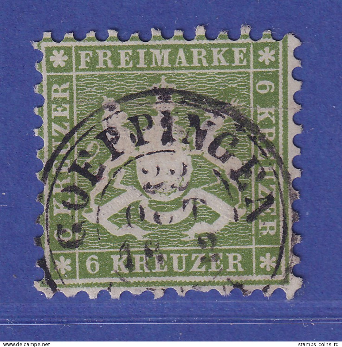 Württemberg 1862 Wappen 6 Kreuzer Mi.-Nr. 23a O GOEPPINGEN - Used