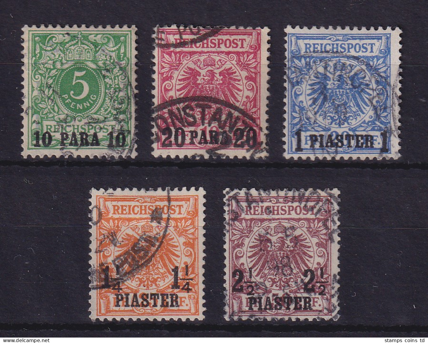 Deutsche Post In Der Türkei 1889  Mi.-Nr. 6-10 Satz Kpl. Gestempelt - Turquie (bureaux)