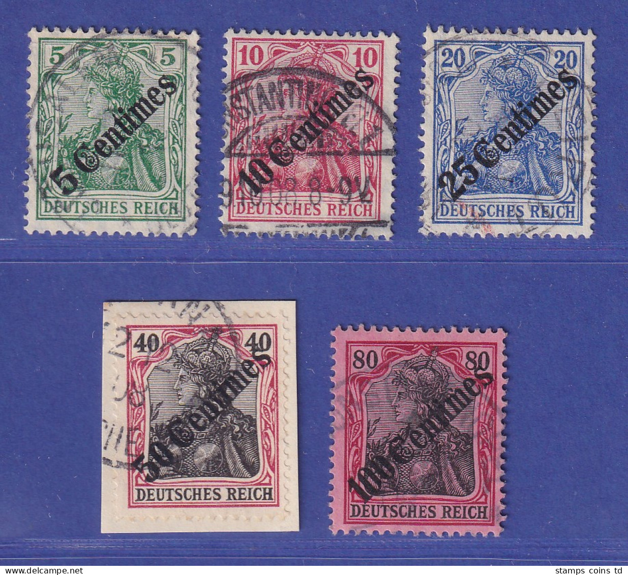 Deutsche Post In Der Türkei 1908  Mi.-Nr. 48-52 Satz Kpl. Gestempelt - Turquia (oficinas)