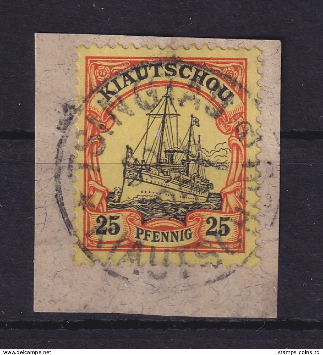 Dt. Kolonien Kiautschou 1901  25 Pf  Mi.-Nr. 9 Gestempelt Auf Briefstück - Kiauchau