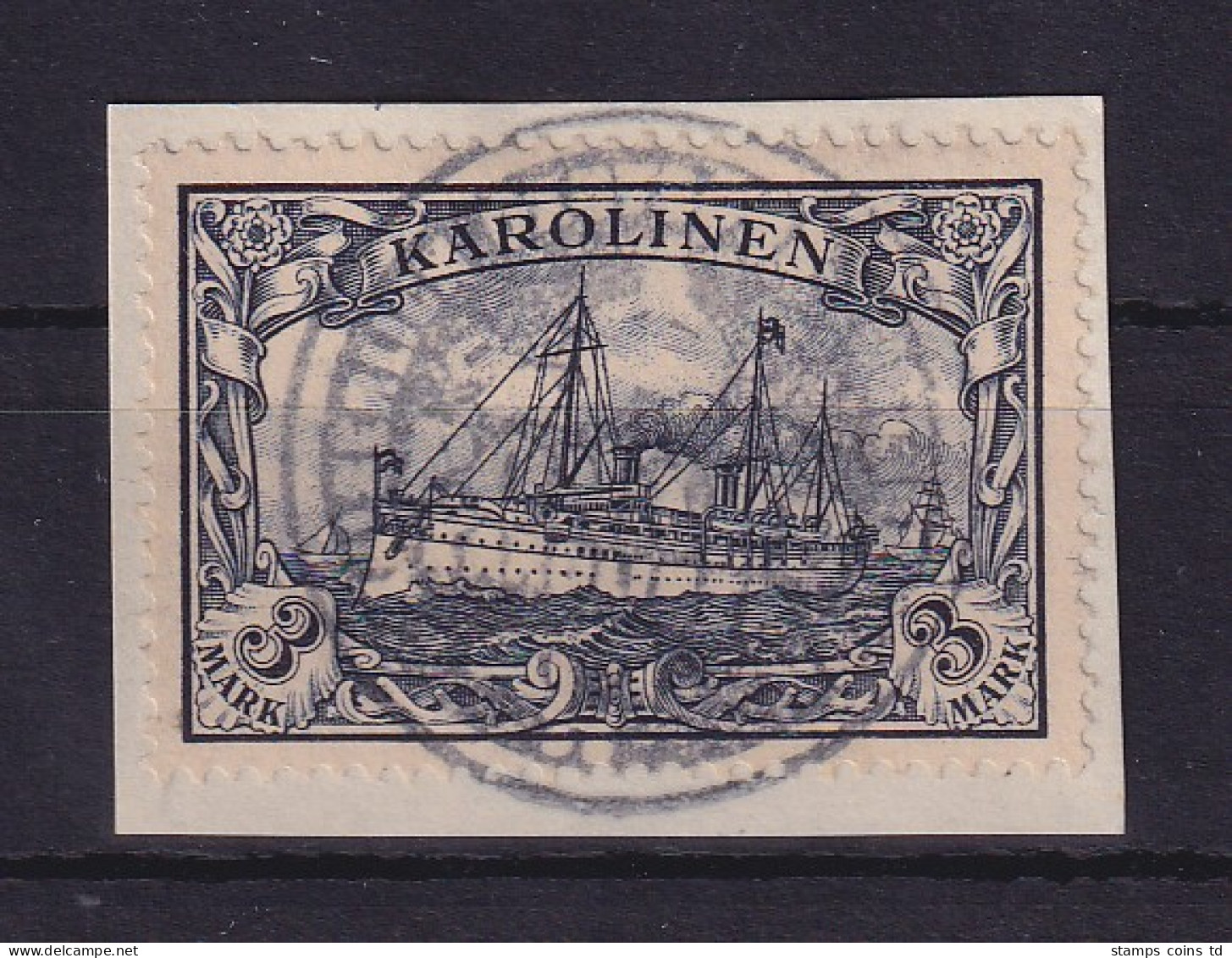 Dt. Kolonien Karolinen 1905 Mi.-Nr. 18 M. Dienstsiegelentwertung Ponape Briefst. - Carolines