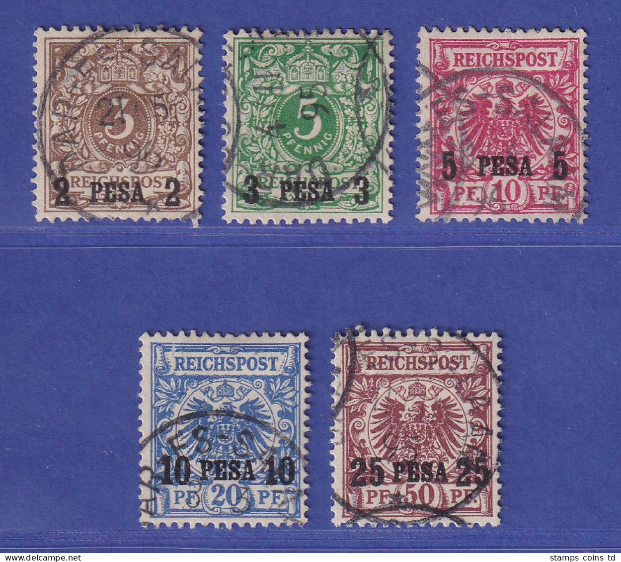 Deutsch-Ostafrika 1893  Mi.-Nr. 1-5 Satz Kpl. Gestempelt - Deutsch-Ostafrika