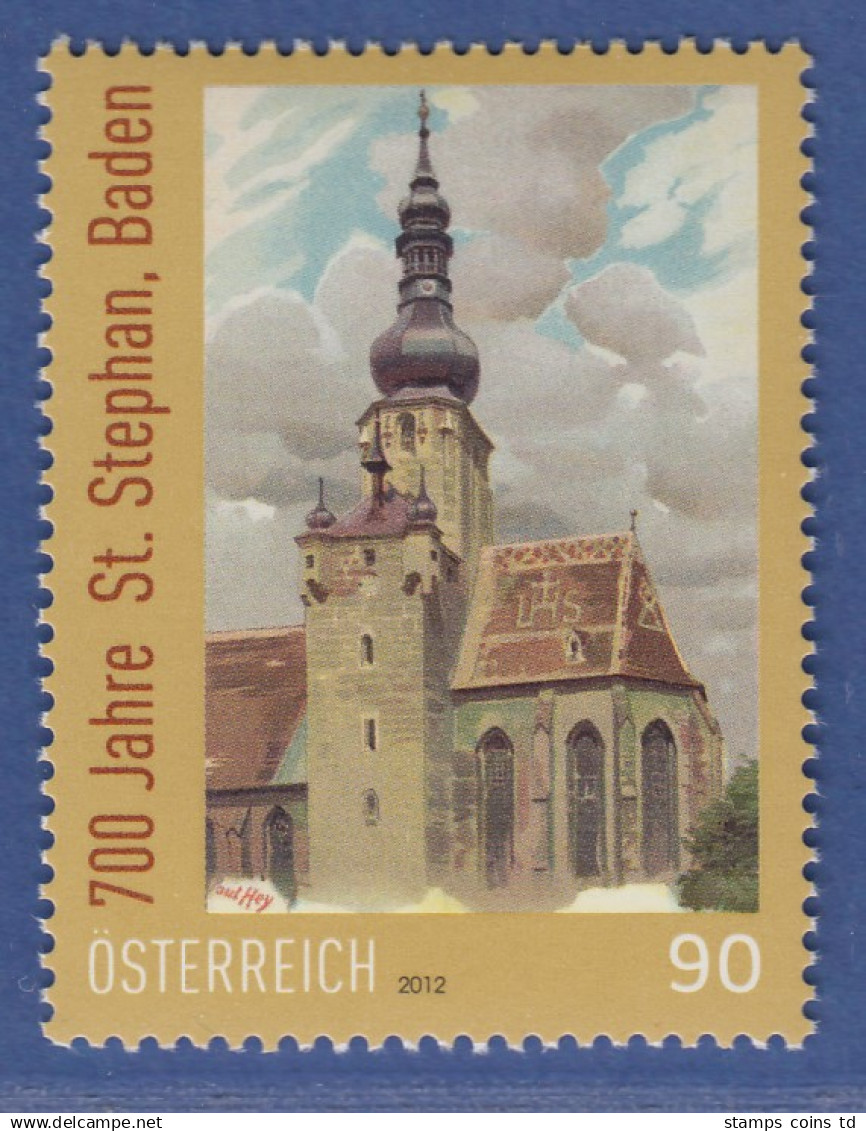 Österreich 2012 Sondermarke Pfarrkirche St. Stephan, Baden Mi.-Nr. 3018 - Unused Stamps