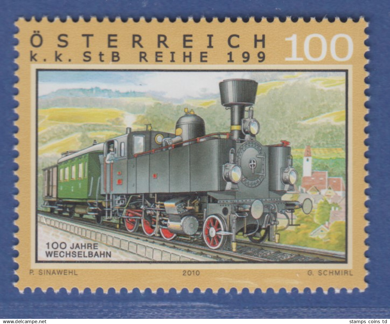 Österreich 2010 Sondermarke Dampflokomotive Baureihe 199  Mi.-Nr. 2893 - Unused Stamps