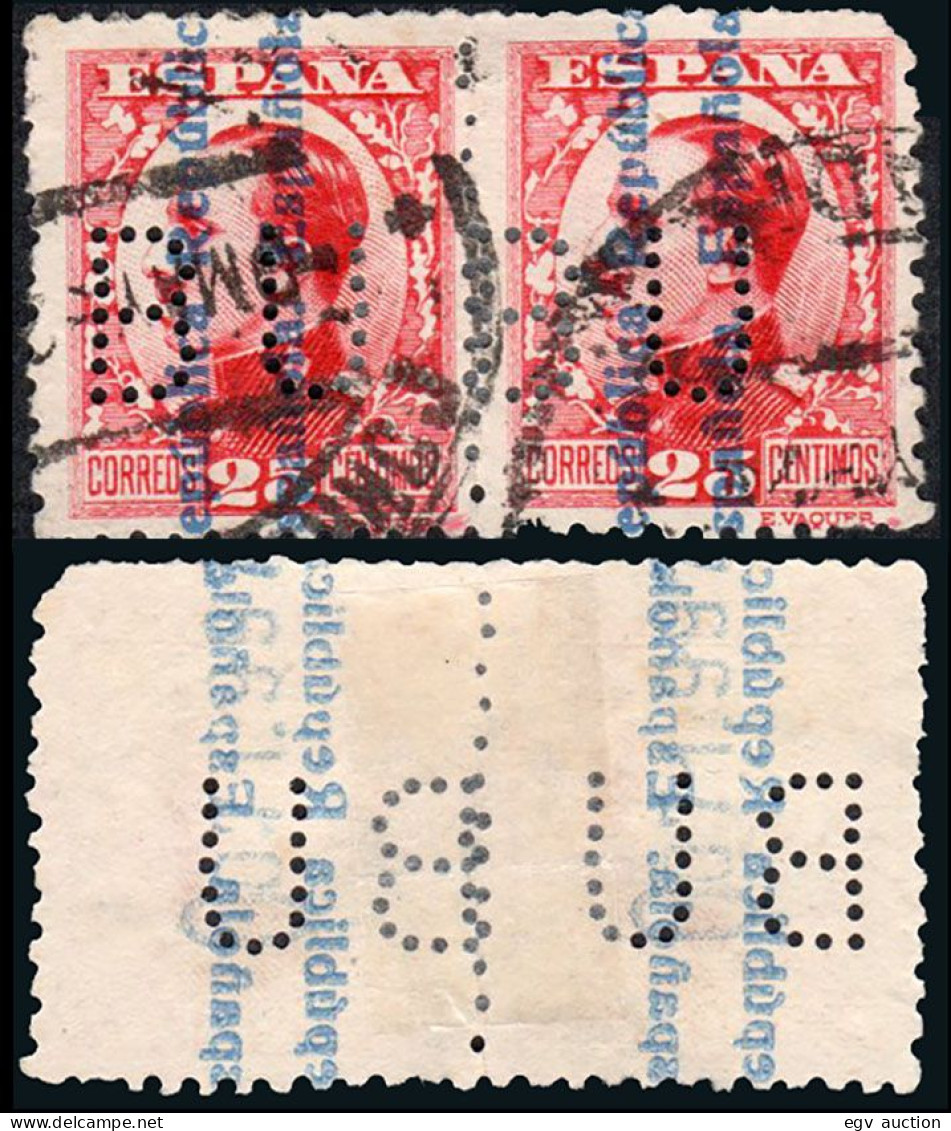 Madrid - Perforado - Edi O 598 Pareja (sobrecarga Calcada) - "BU" (Banco) - Used Stamps