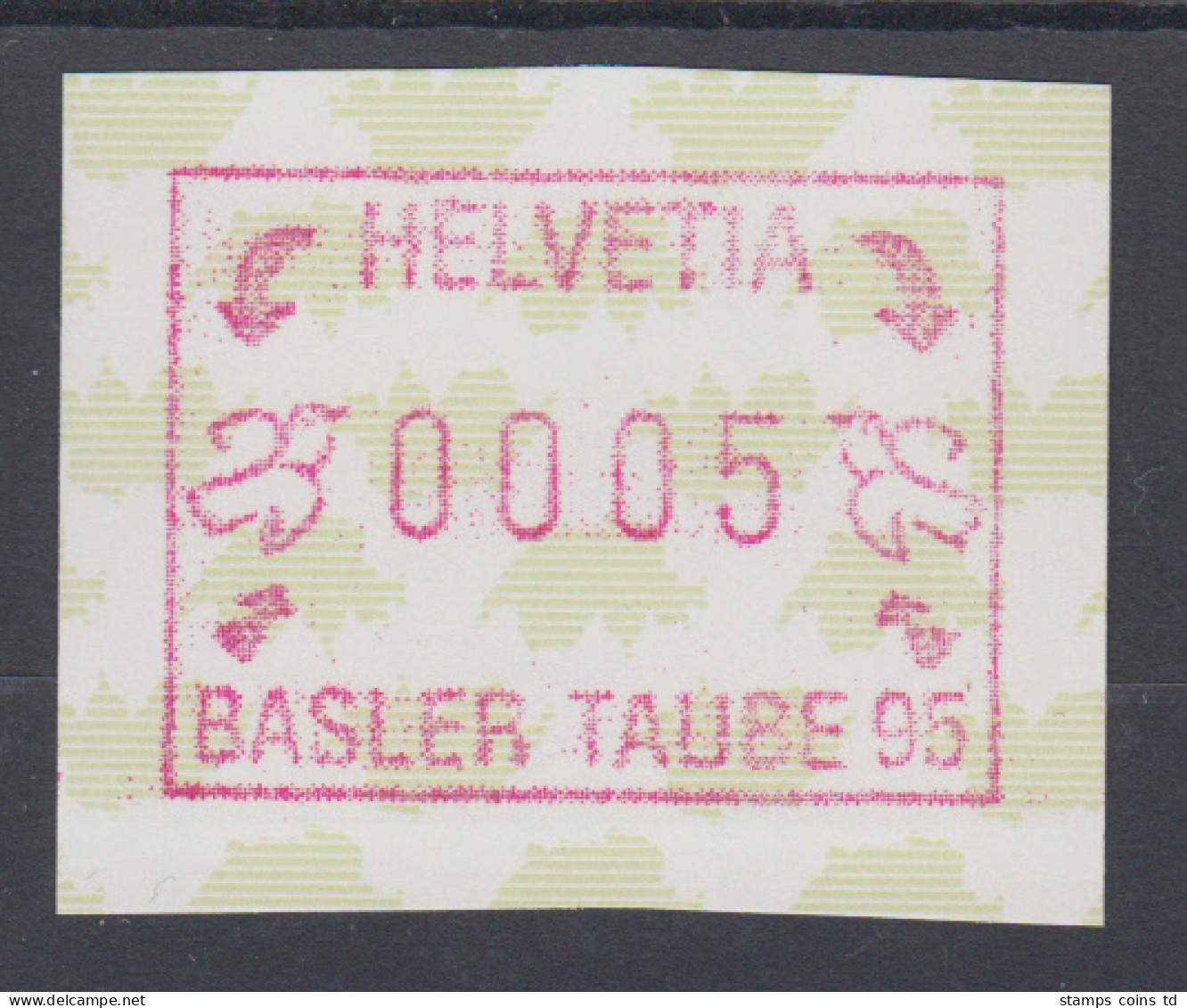 Schweiz 1995, FRAMA-Sonder-ATM BASLER TAUBE '95 , Mi-Nr. 6 ** - Automatenmarken