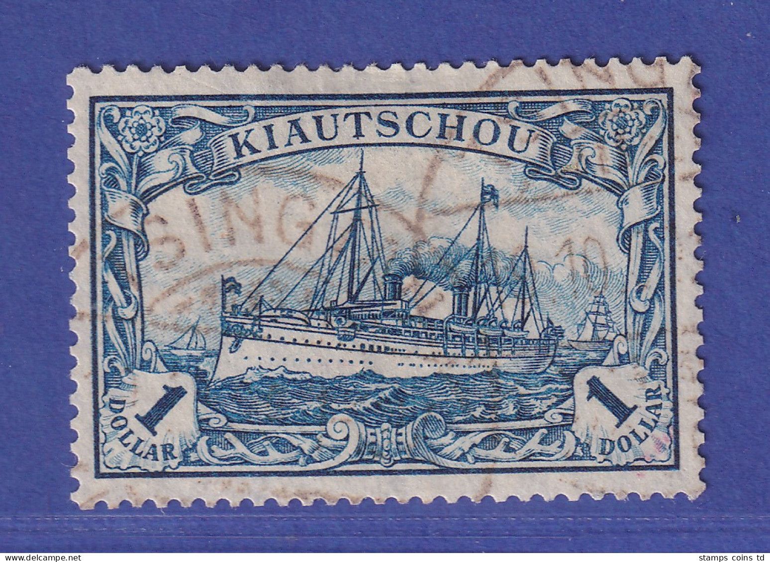 Dt. Kolonien Kiautschou 1908  1 Dollar  Mi.-Nr. 35 IA O TSINGTAU - Kiaochow