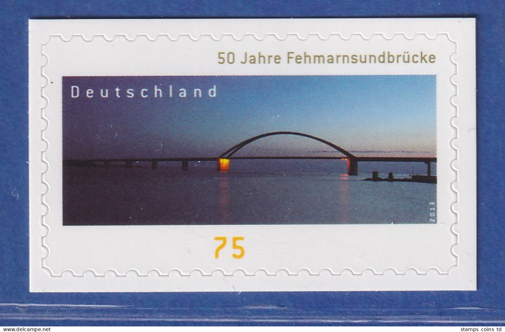 Bund 2013 Fehmarnsundbrücke 75 Cent SELBSTKLEBEND Mi-Nr. 3003 ** - Autres & Non Classés