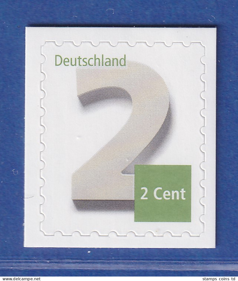 Bund 2013 Freimarke: Ziffer 2 Cent SELBSTKLEBEND Mi-Nr. 3045 ** - Autres & Non Classés