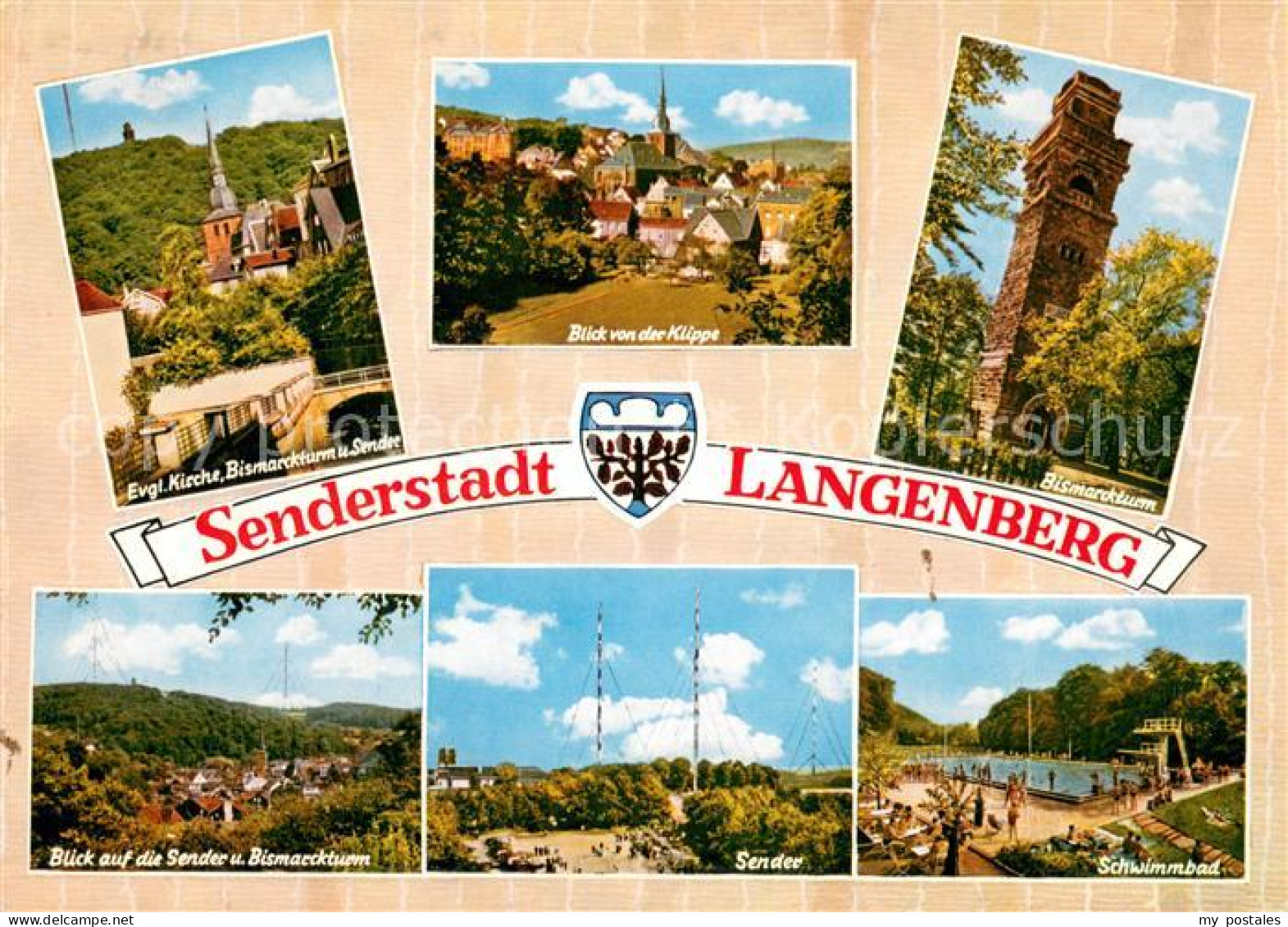 73673021 Langenberg Rheinland Ev Kirche Bismarckturm Blick Von Der Klippe Sender - Velbert