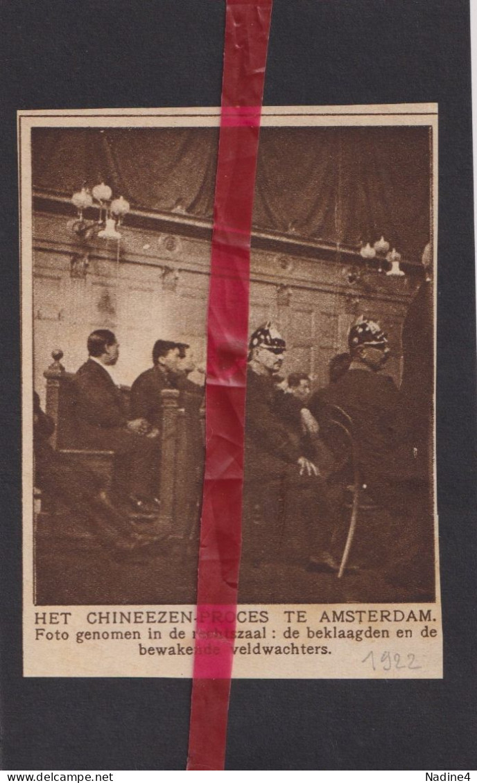 Amsterdam - Proces Chinezen - Orig. Knipsel Coupure Tijdschrift Magazine - 1923 - Non Classés