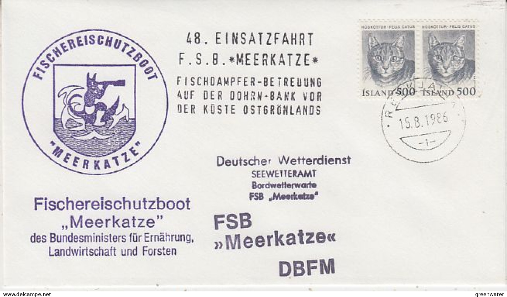 Iceland FSB  Meerkatze Ca Reykjavik 15.8.1986 (GS190) - Poolshepen & Ijsbrekers