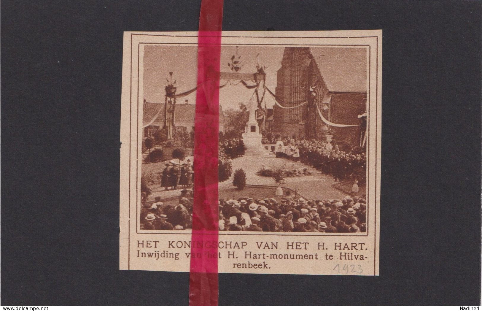 Hilvarenbeek - Wijding Monument H. Hart - Orig. Knipsel Coupure Tijdschrift Magazine - 1923 - Non Classés