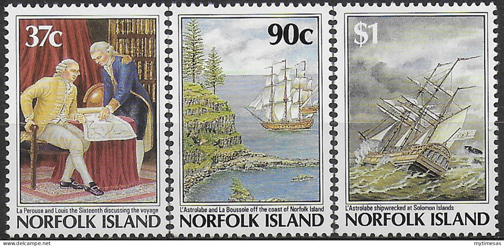 1987 Norfolk Island Bicentenary Of Settlement 3v. MNH SG. N. 433/35 - Autres & Non Classés
