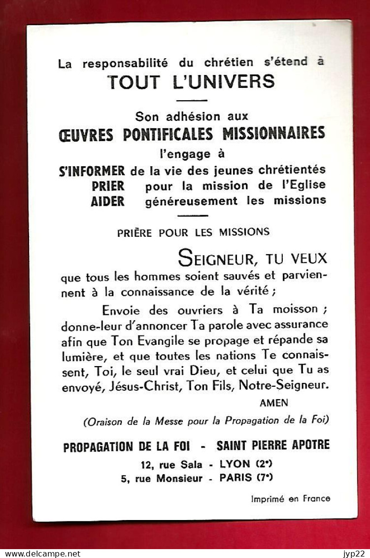 Image Pieuse Ed Propagation De La Foi Photo Leca Nativité Cameroun Oeuvres Pontificales Missionnaires - Genre De Santon - Santini