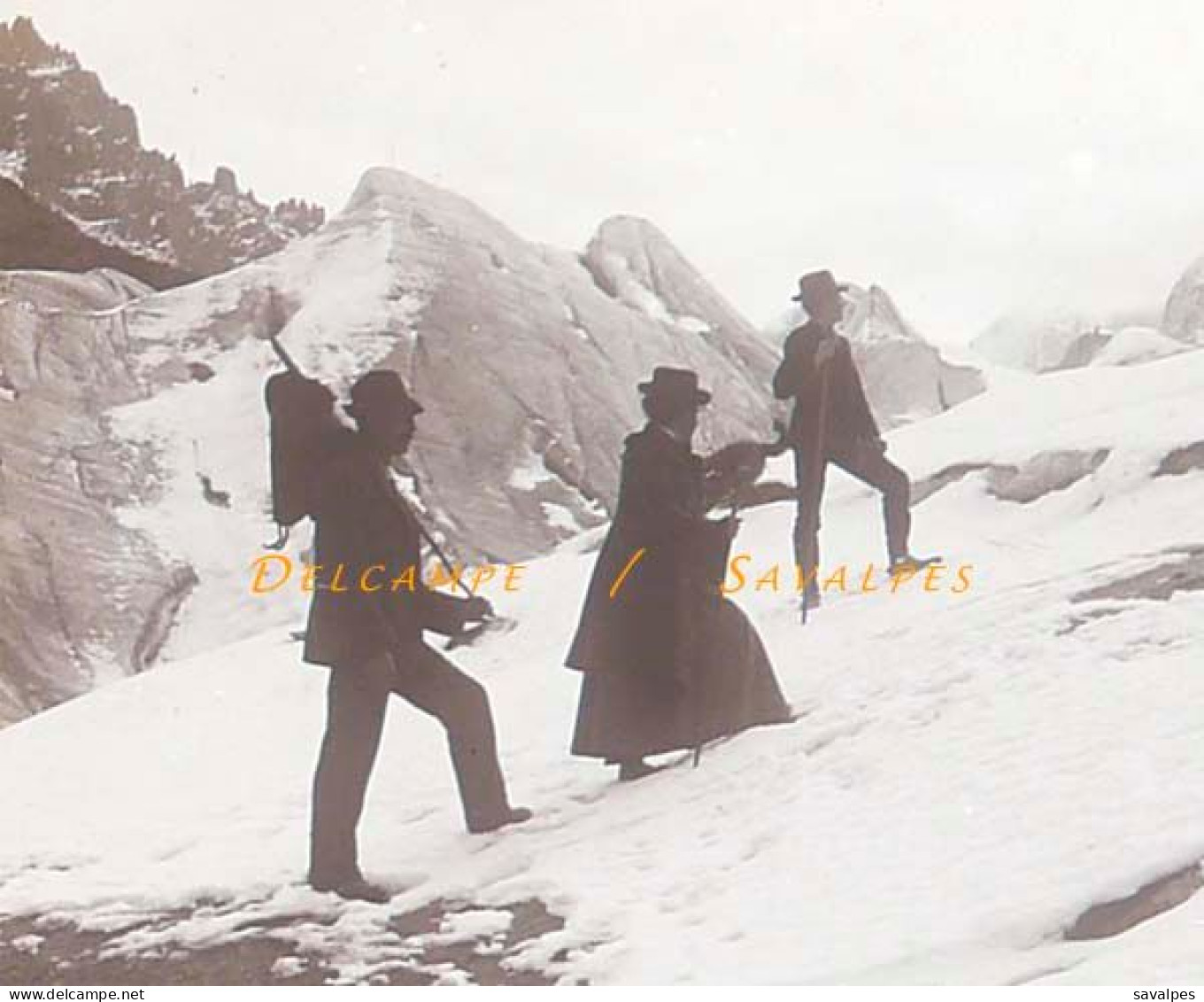 Chamonix Vers 1910 * Sur La Mer De Glace * Plaque Verre - Glasdias