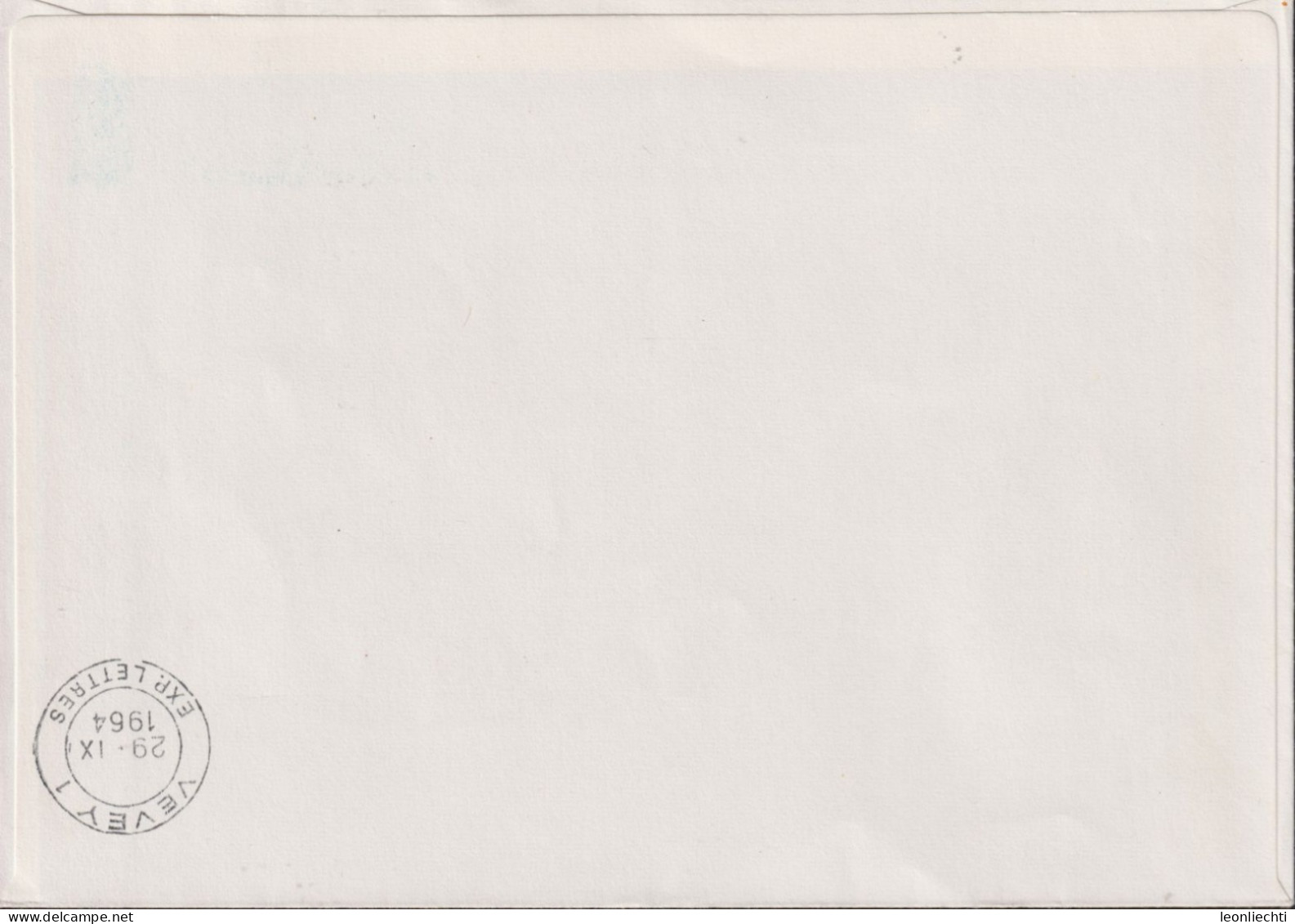 1964 Schweiz Brief  Vol Postal Par Ballon Libre, Mehrfachfrankatur Zum:CH 410+411+425, Mi:CH 800+801+802 (Pro Juventute) - Fesselballons