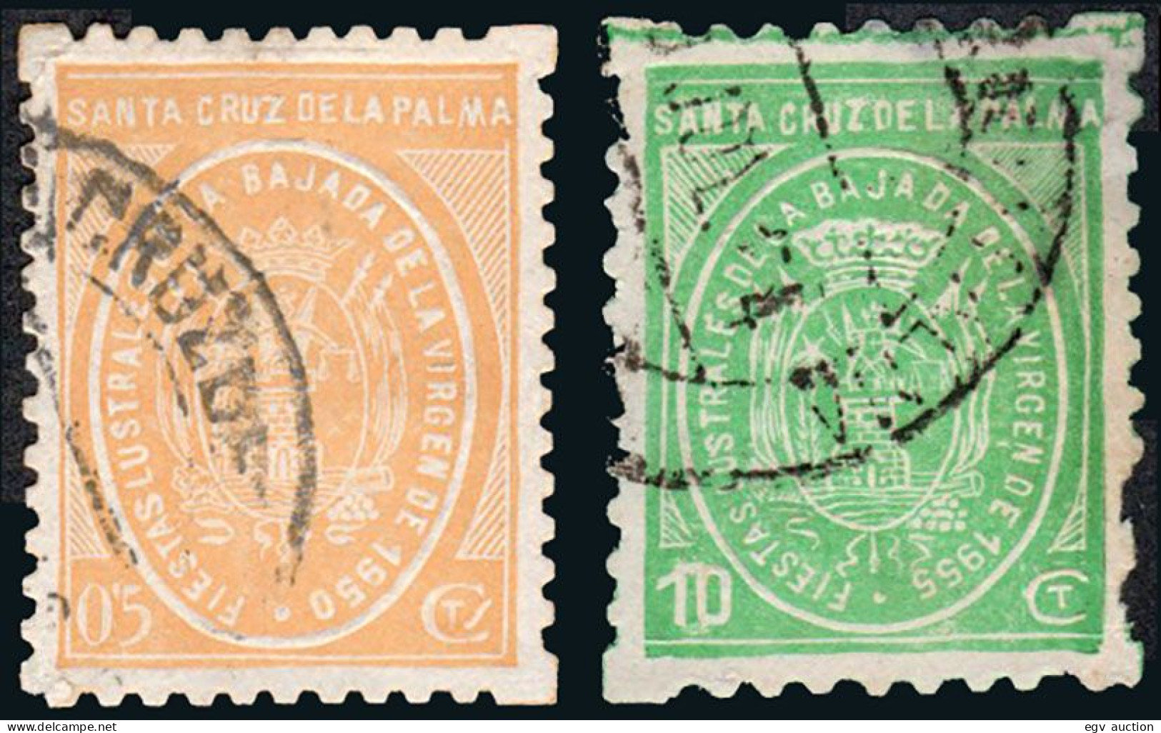 Canarias - Viñetas - O S/Cat - 2 Valores "Santa Cruz De La Palma - 5cts + 10 Cts. Bajada De La Virgen" - Used Stamps