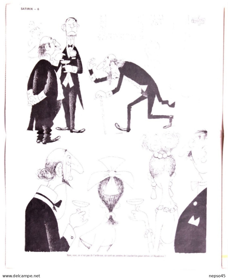 SATIRIX revue humoristique.Illustrateur Dubout ." Le Gratin ".Décembre 1971.