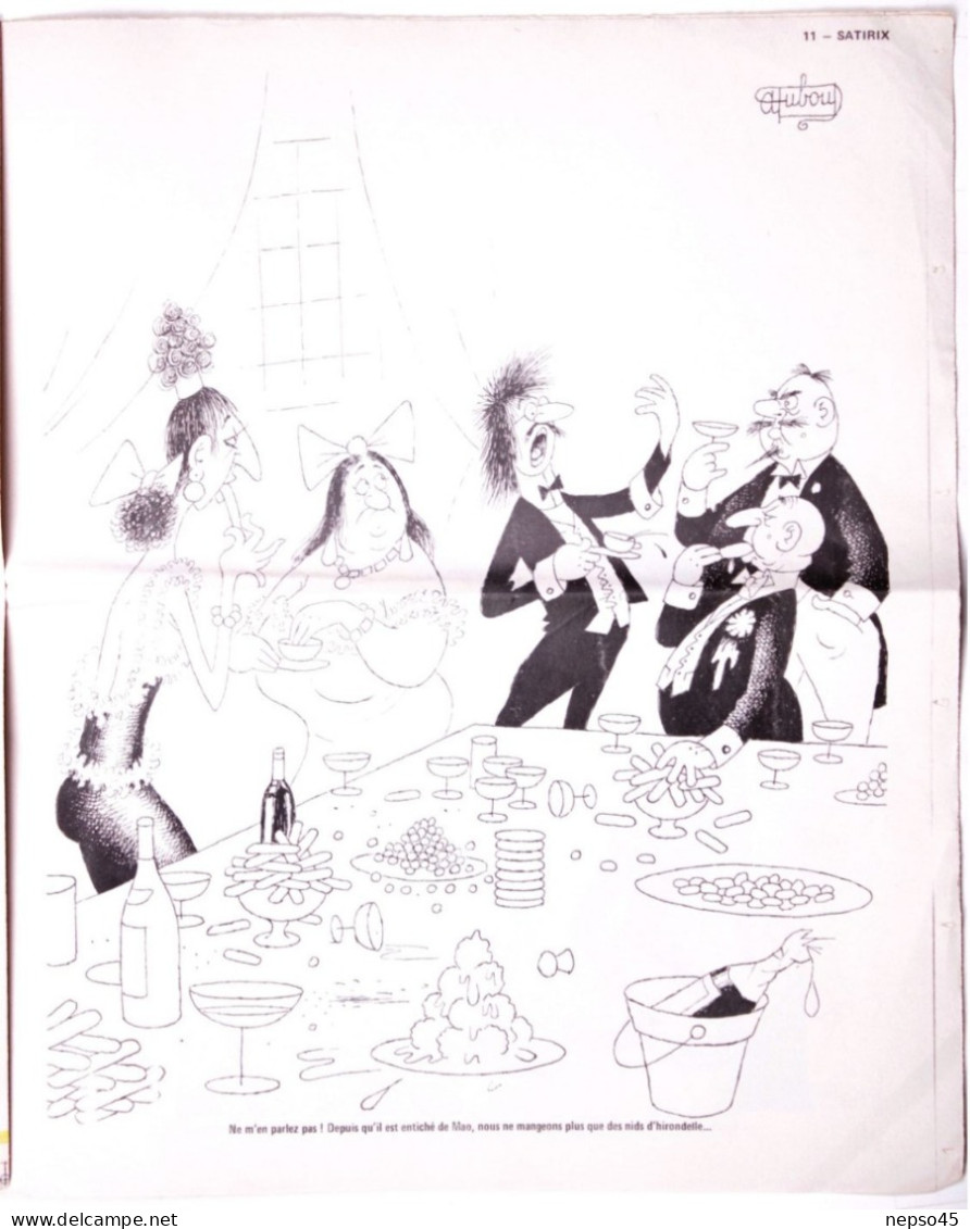 SATIRIX revue humoristique.Illustrateur Dubout ." Le Gratin ".Décembre 1971.