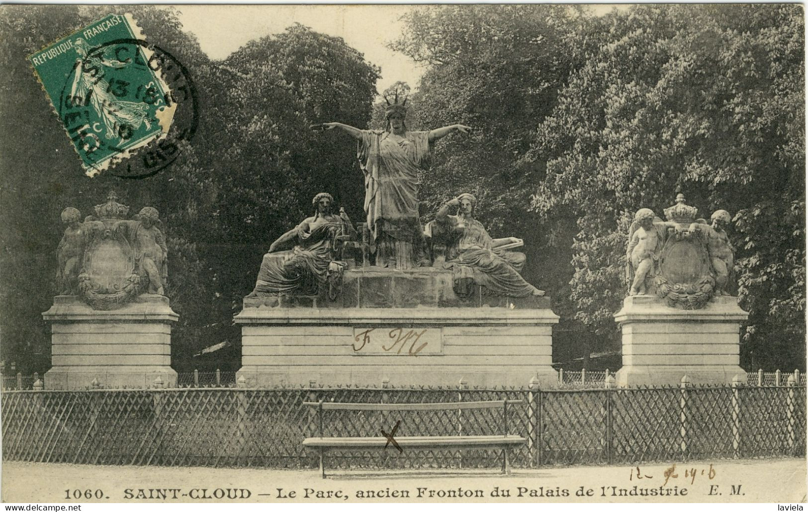 92 ST CLOUD - Le Parc, Ancien Fronton Du Palais De L'Industrie - Circulée 1916 - Saint Cloud