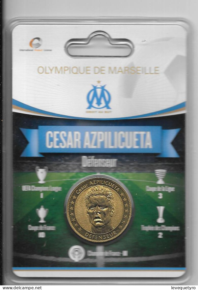 Médaille Touristique Arthus Bertrand AB Sous Encart Football Olympique De Marseille OM  Saison 2011 2012 Azpilicueta - Zonder Datum