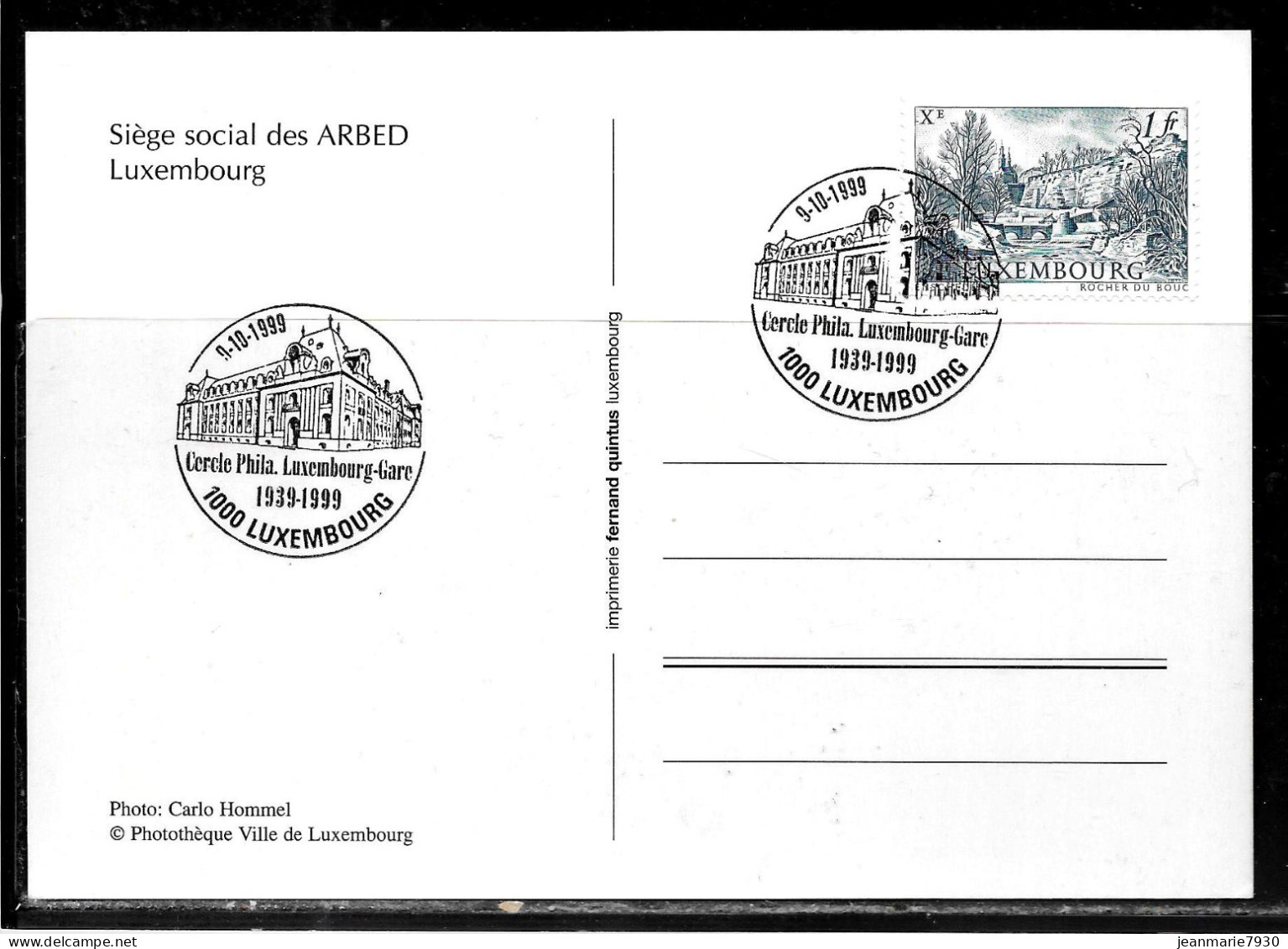 H366 - CARTE POSTALE DE LUXEMBOURG DU 09/10/99 - SIEGE DE L'ARBED - Brieven En Documenten