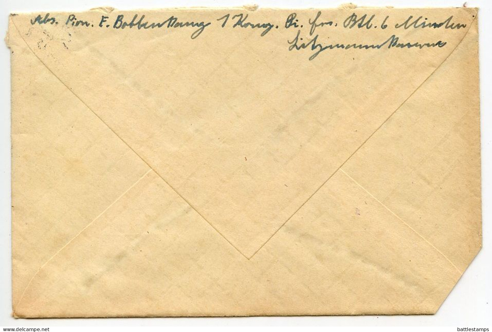 Germany 1940 WWII Feldpost Cover; Minden, Reserve-Lazarett (Hospital) To Schiplage über Melle - Feldpost 2da Guerra Mundial