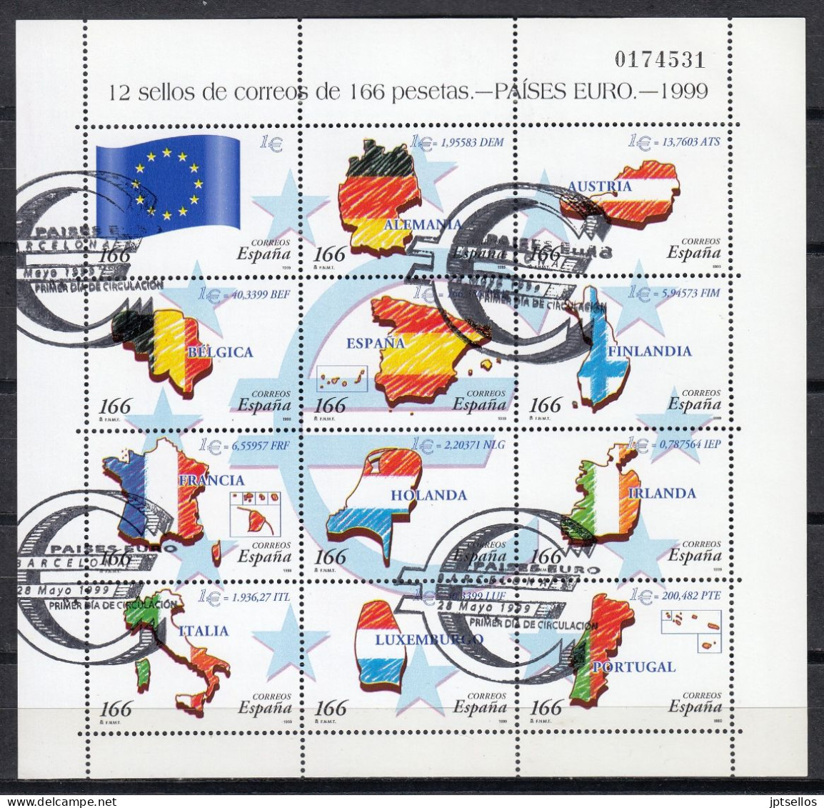 ESPAÑA 1999 Nº 3632/43 USADO PRIMER DIA - Used Stamps