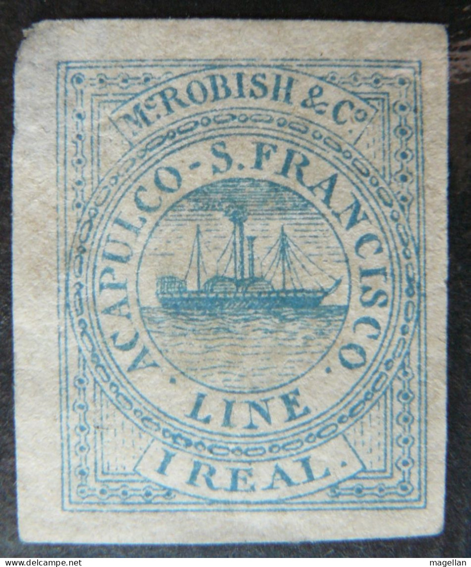 États-Unis - Vignette 1Real Mc. Robish Et Co. - Acapulco/San Francisco Line - NSG - 1870? - Bateaux - Voiliers - Bateaux