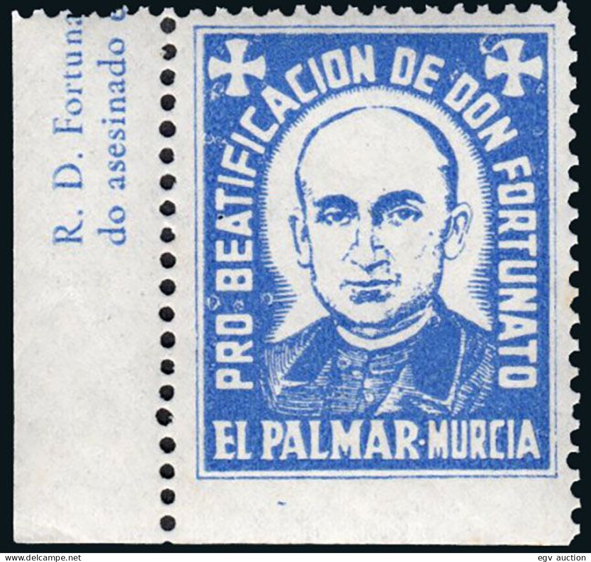 Murcia - Viñetas - 1950 "El Palmar - Pro Beatificación D. Fortunato" - Ongebruikt