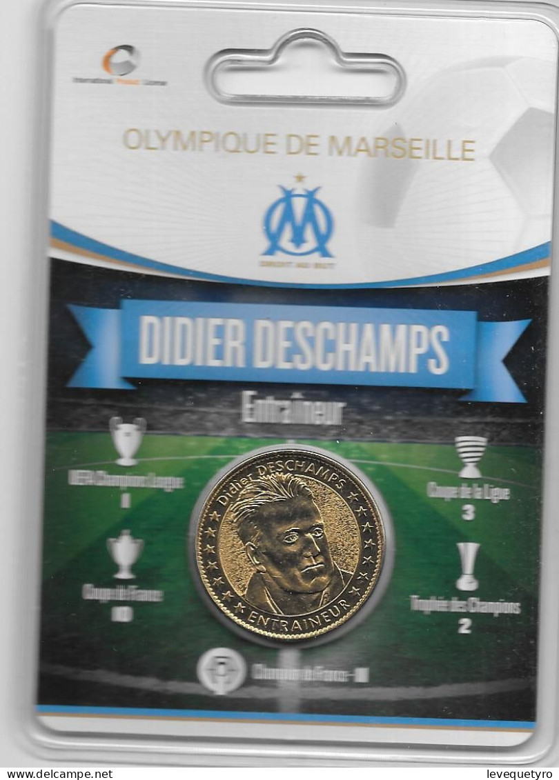 Médaille Touristique Arthus Bertrand AB Sous Encart Football Olympique De Marseille OM  Saison 2011 2012 Didier Deschamp - Non-datés