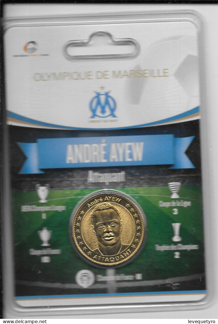 Médaille Touristique Arthus Bertrand AB Sous Encart Football Olympique De Marseille OM  Saison 2011 2012 André Ayew - Undated