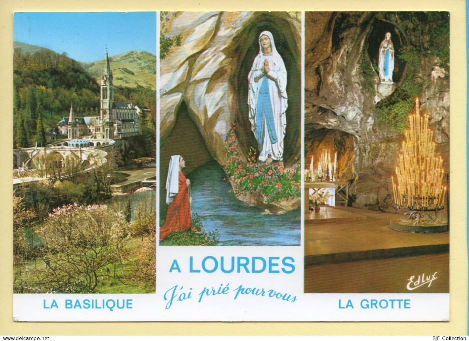 LOURDES – La Grotte / La Basilique / 3 Vues (voir Scan Recto/verso) - Lugares Santos