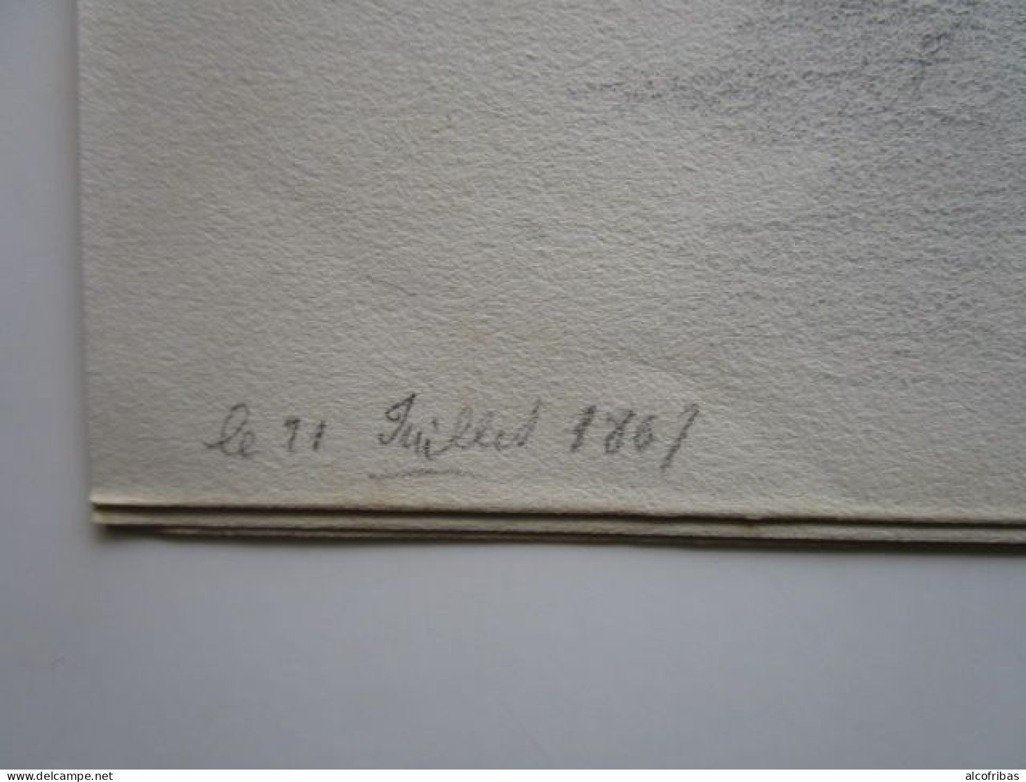 Dessin Ancien (1867) Au Crayon Paysage Maisons Anciennes (provencales ?)  Pont Riviere Signée Fred Posth - Tekeningen