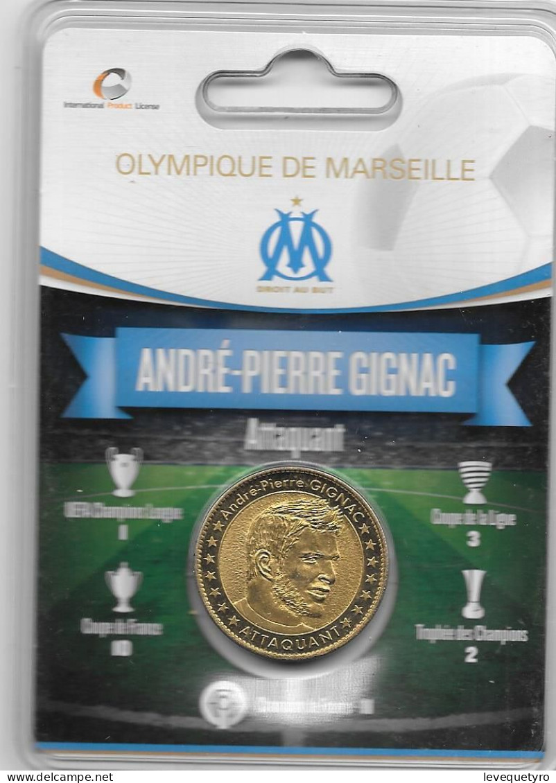 Médaille Touristique Arthus Bertrand AB Sous Encart Football Olympique De Marseille OM  Saison 2011 2012 Gignac - Undated