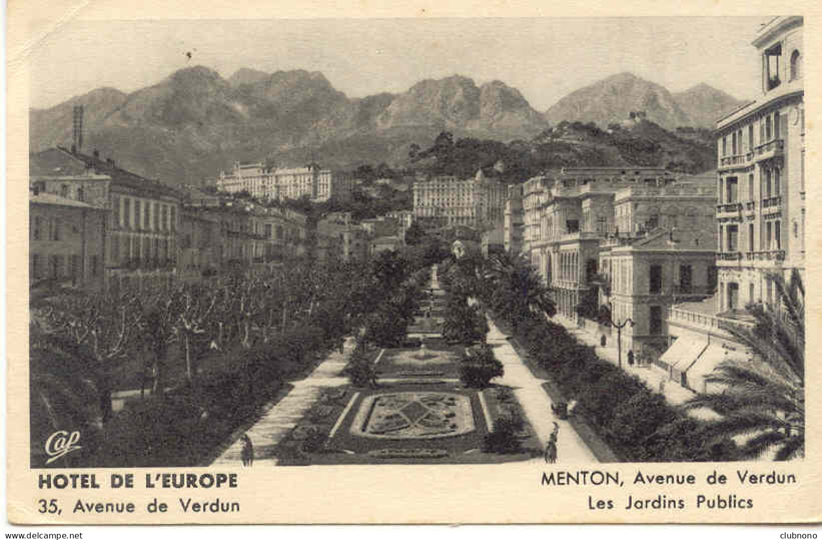 CPA - MENTON - AVENUE DE VERDUN - HOTEL DE L'EUROPE - Menton