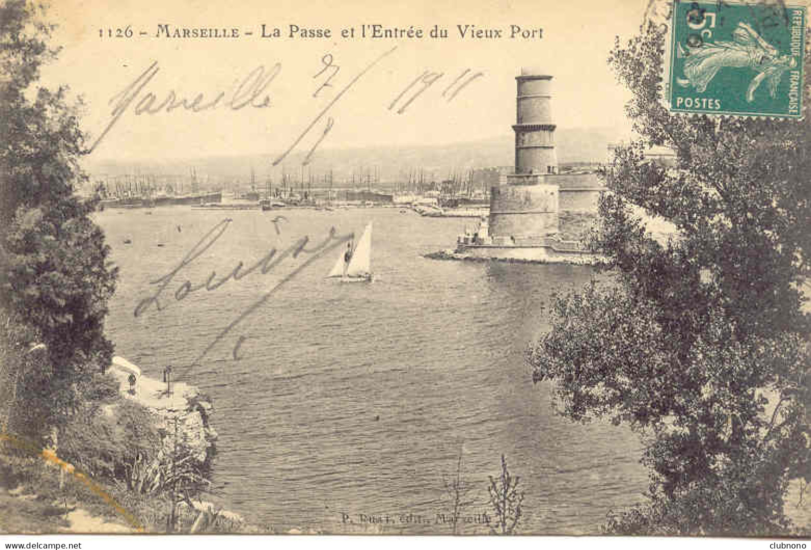 CPA - MARSEILLE - LA PASSE ET L'ENTREE DU VIEUX PORT (CLICHE PEU COMMUN) - Old Port, Saint Victor, Le Panier