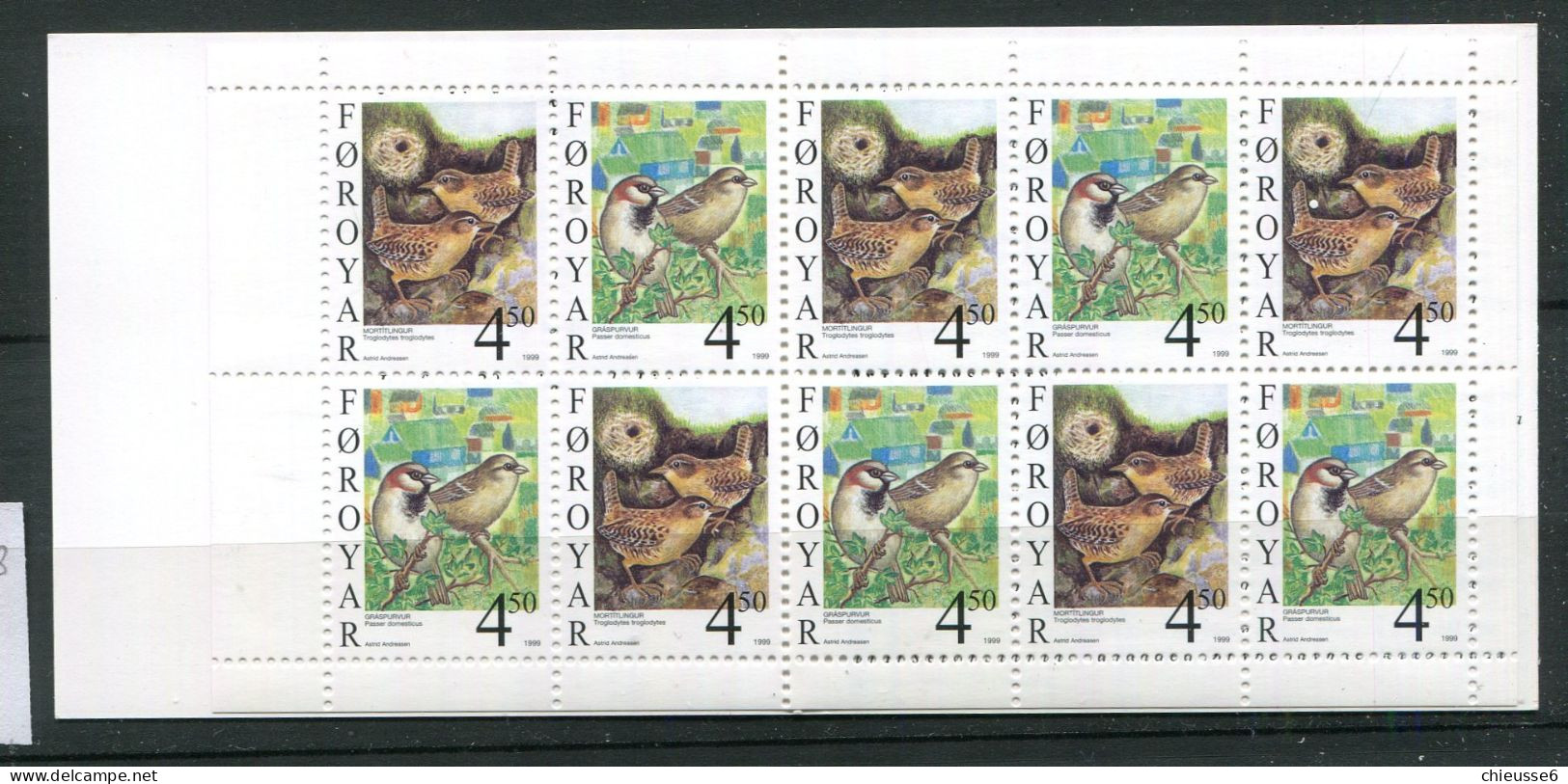 Feroe ** Carnet C348 - Oiseaux - Faroe Islands