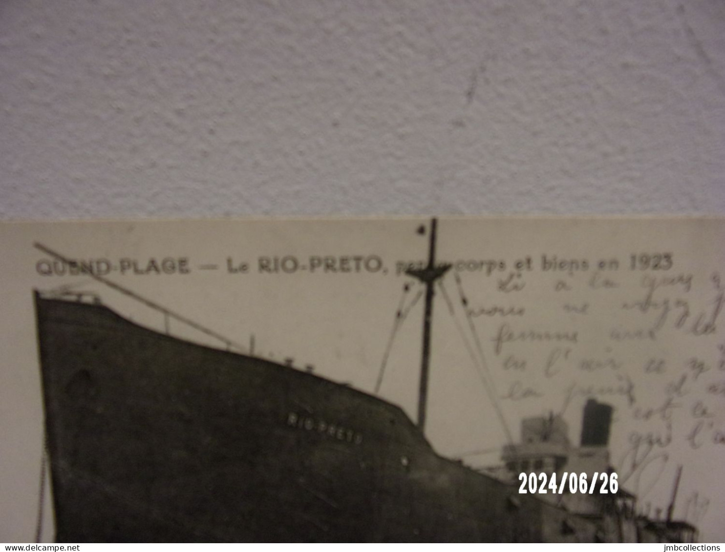 QUEND PLAGE (Somme) LE RIO PRETO PERDU CORPS ET BIENS EN 1923 - Quend