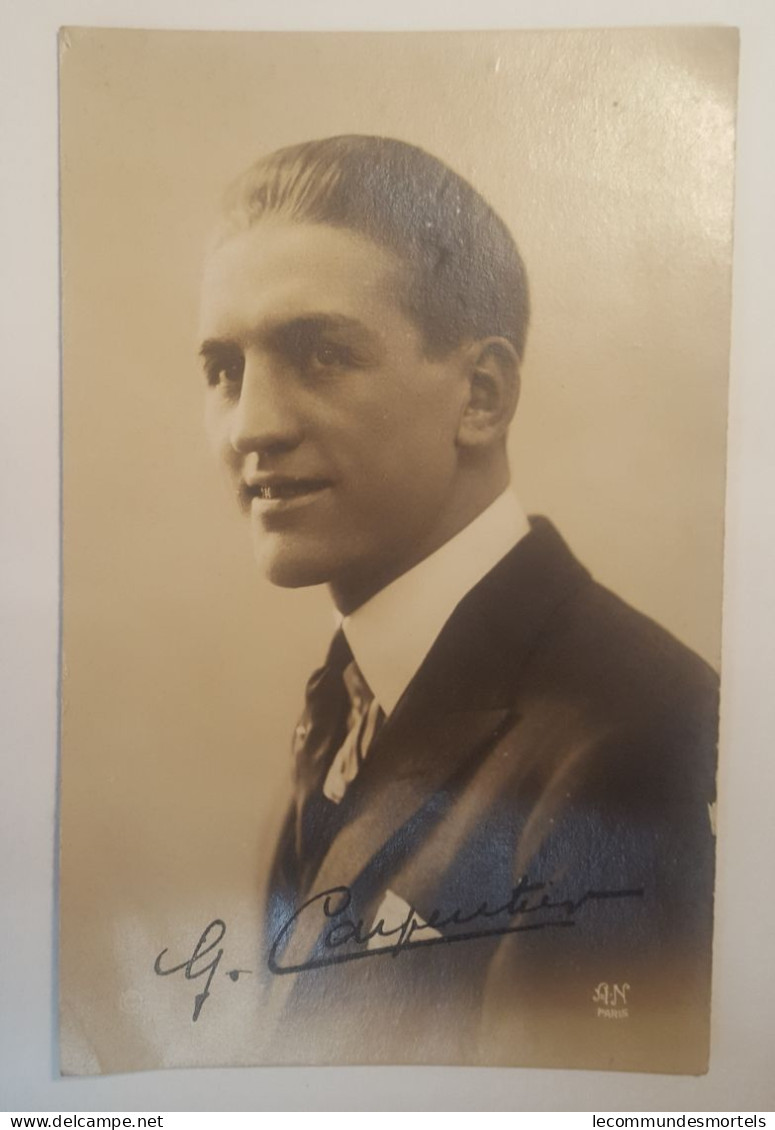 Georges Carpentier Boxeur, Carte Signée , Carte D'époque 1921 - Boxe